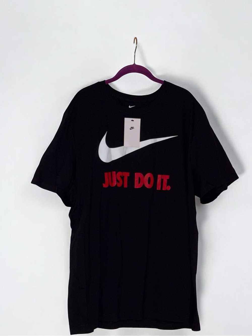 NWT Nike Men's Sportswear Just Do It Swoosh Graphic Tee Black Size XXL